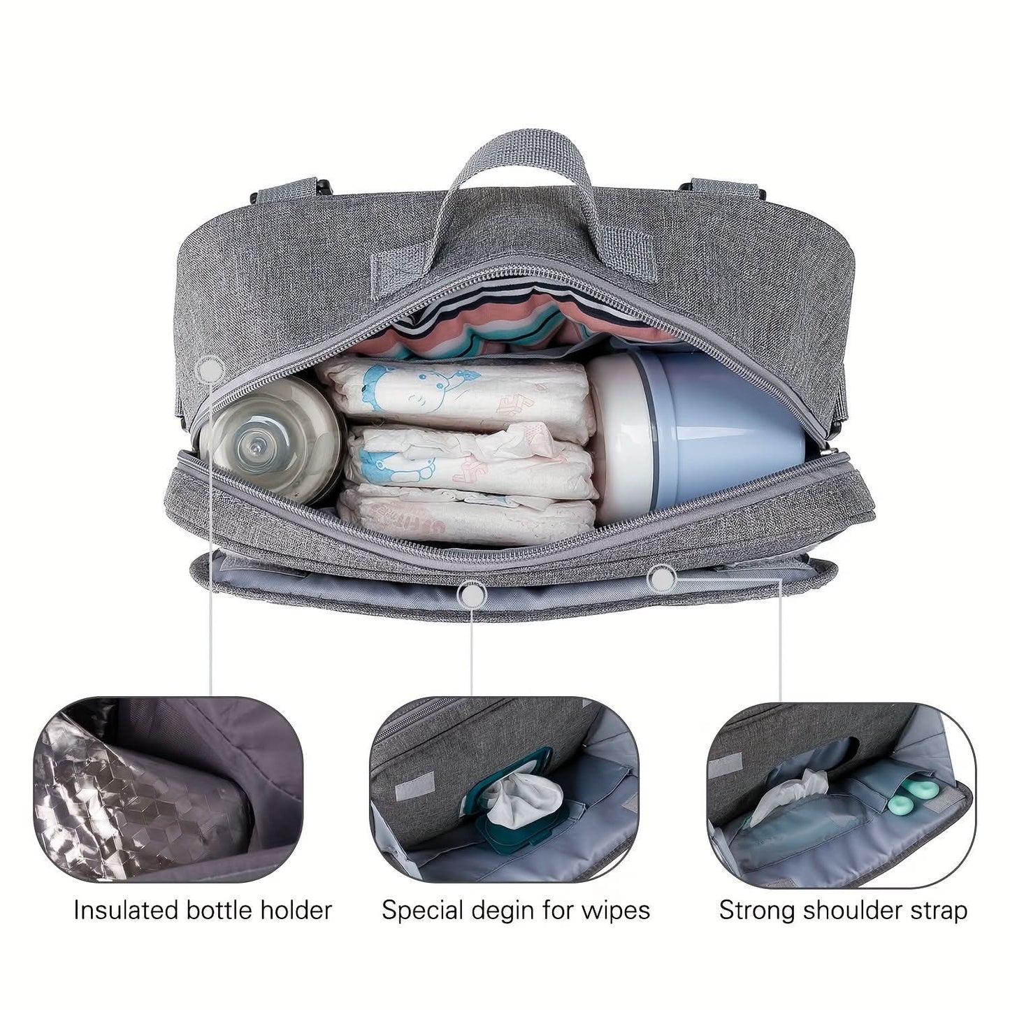 Waterproof Stroller Storage Bag – Geometric Design Organizer