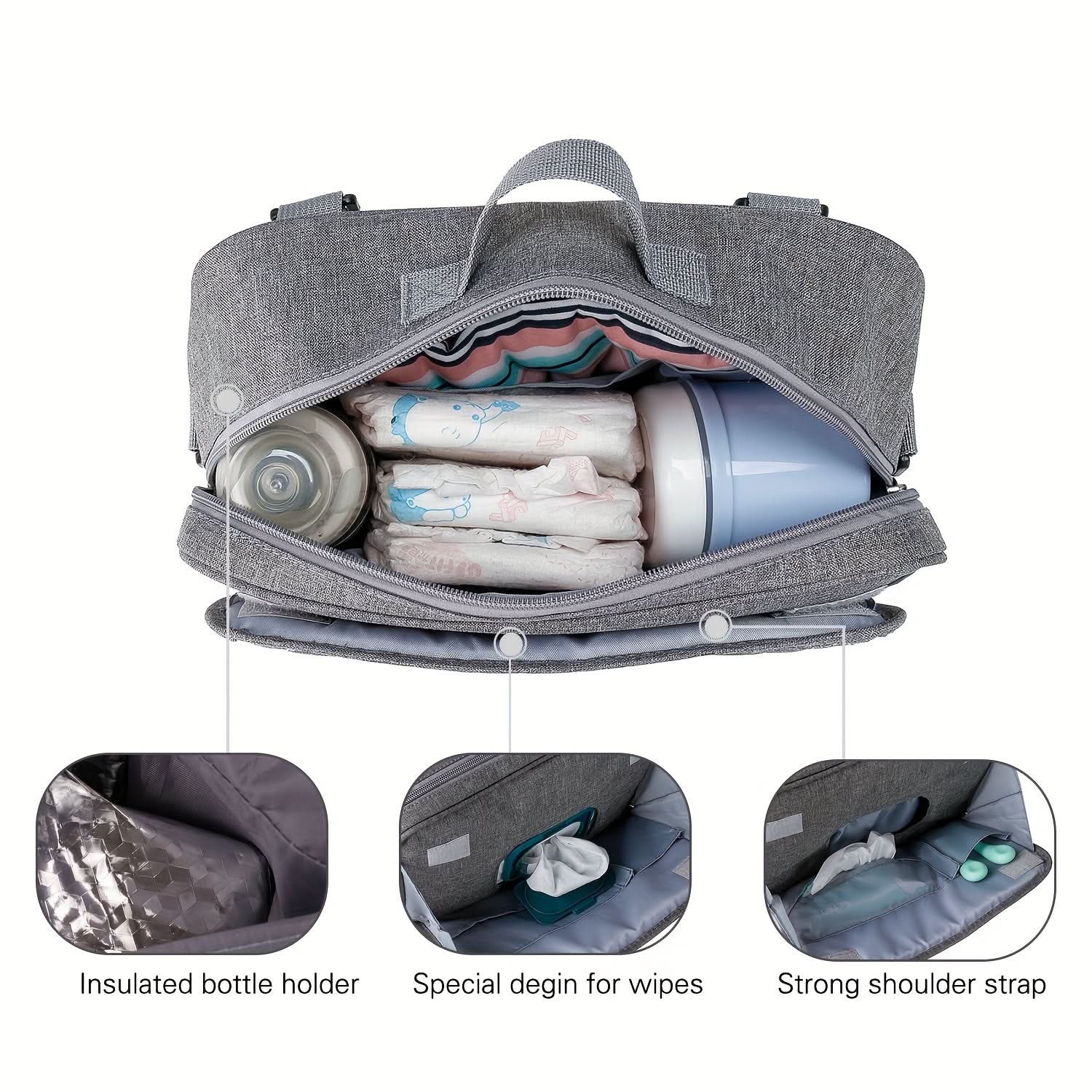 Waterproof Stroller Storage Bag – Geometric Design Organizer