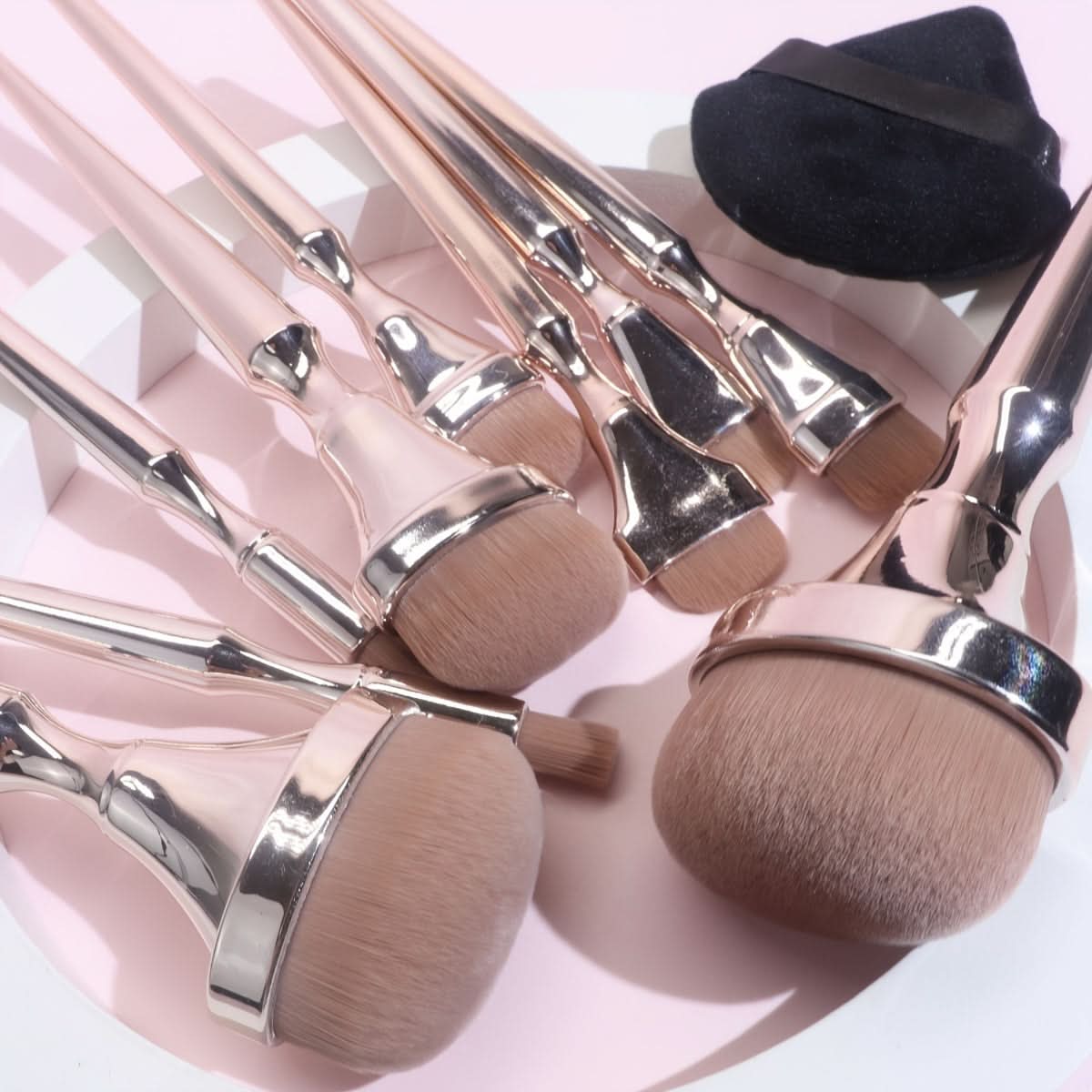 Professional Makeup Brush Set with Sponge - Complete Foundation Kit