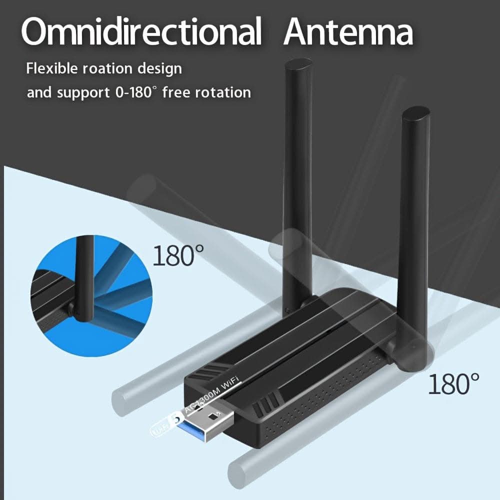 High-Speed 1300Mbps Wireless USB WiFi Adapter - Dual Band with USB 3.0