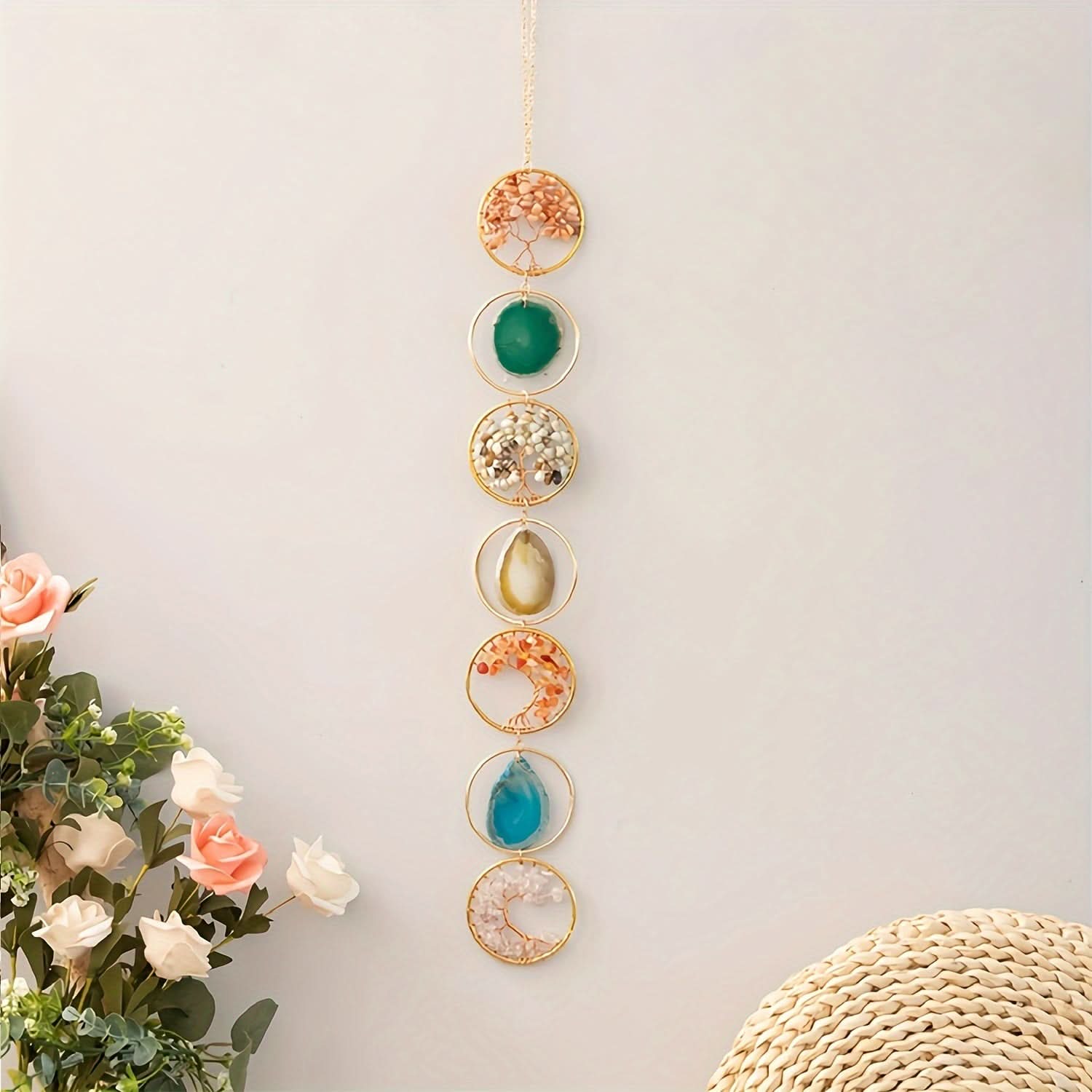 Handmade Amethyst Sun Catcher Wind Chime Pendant