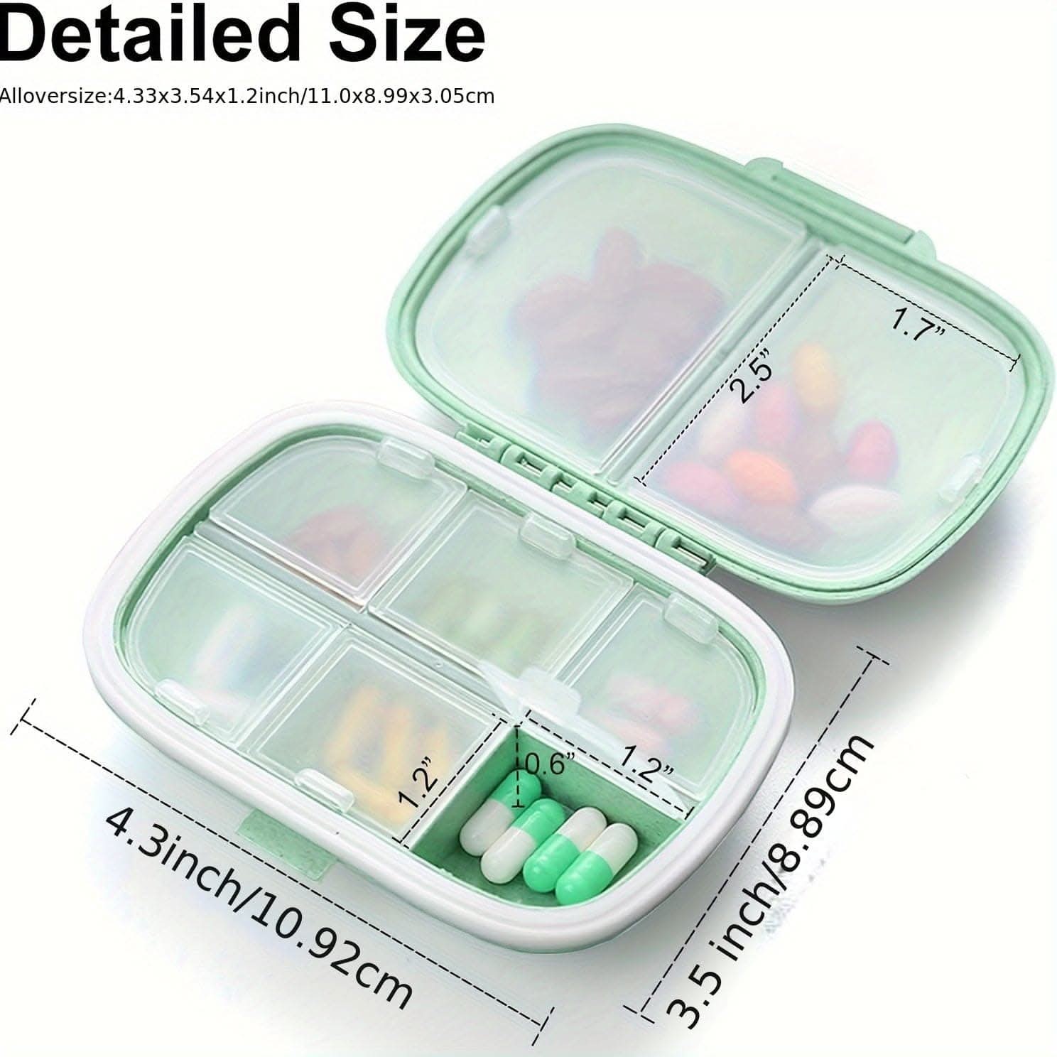8-Grid Travel Pill Organizer – Airtight & Portable
