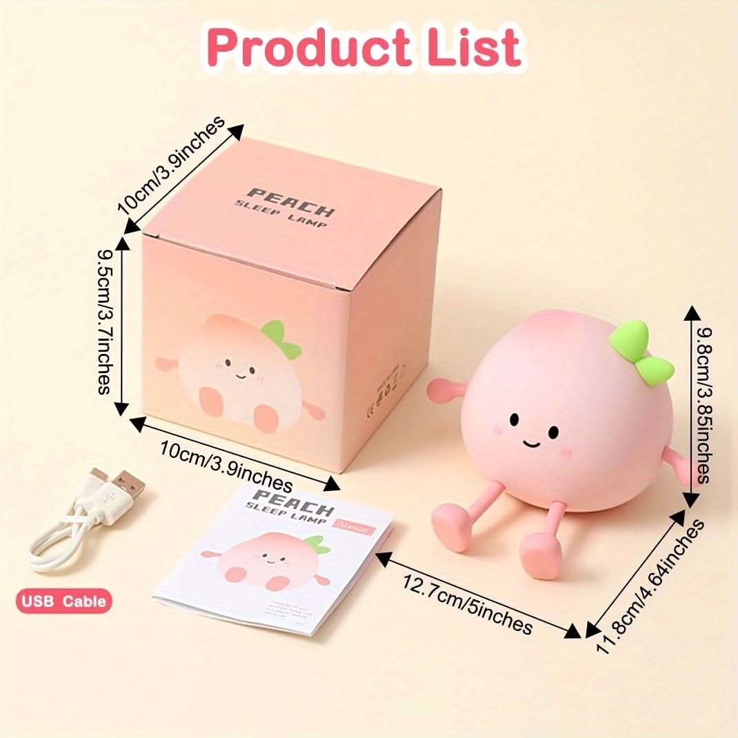 2-in-1 Rechargeable Pink Peach Night Light & Phone Holder