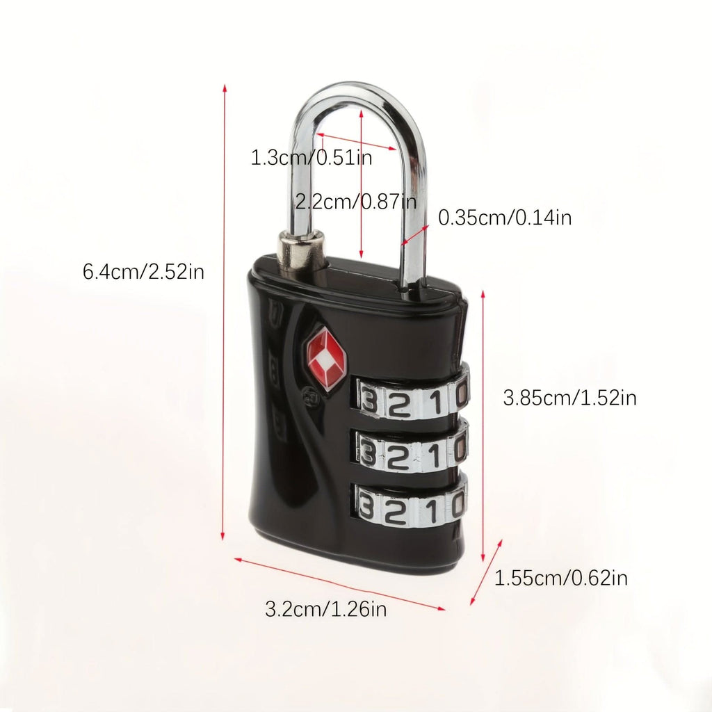 TSA Luggage Locks – 3-Digit Combination Steel Padlocks for Suitcases