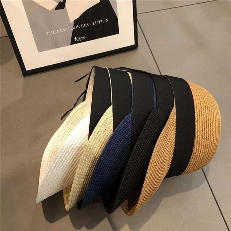 Women's Straw Sun Visor Hat – Wide Brim, UV Protection, Breathable & Stylish