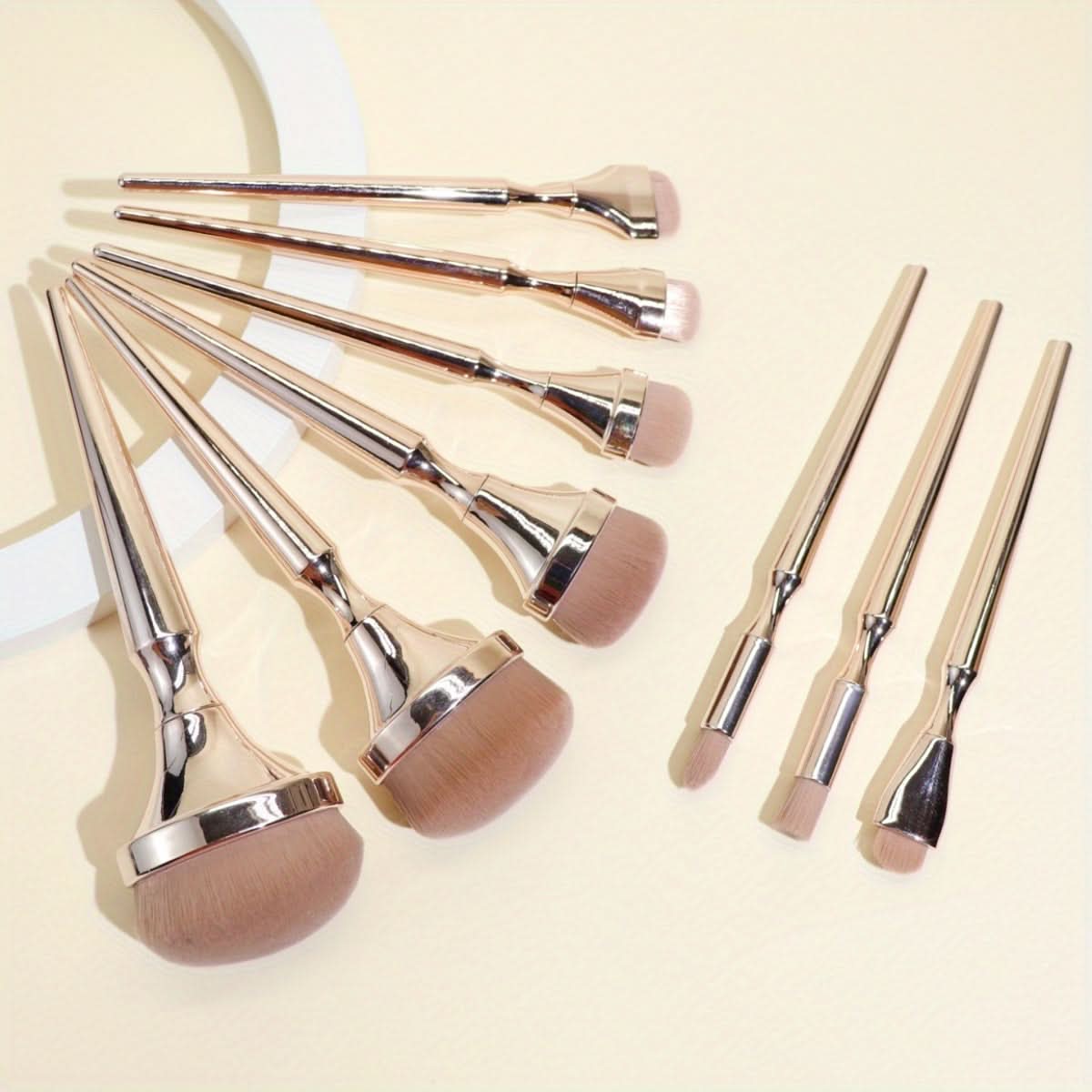 9-Piece Rose Gold Makeup Brush Set