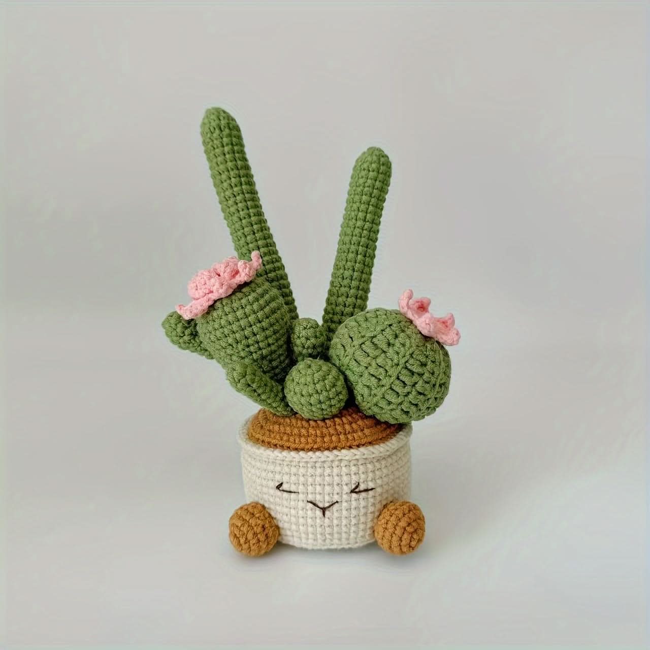 Handmade Crochet Cactus Artificial Plant with Container