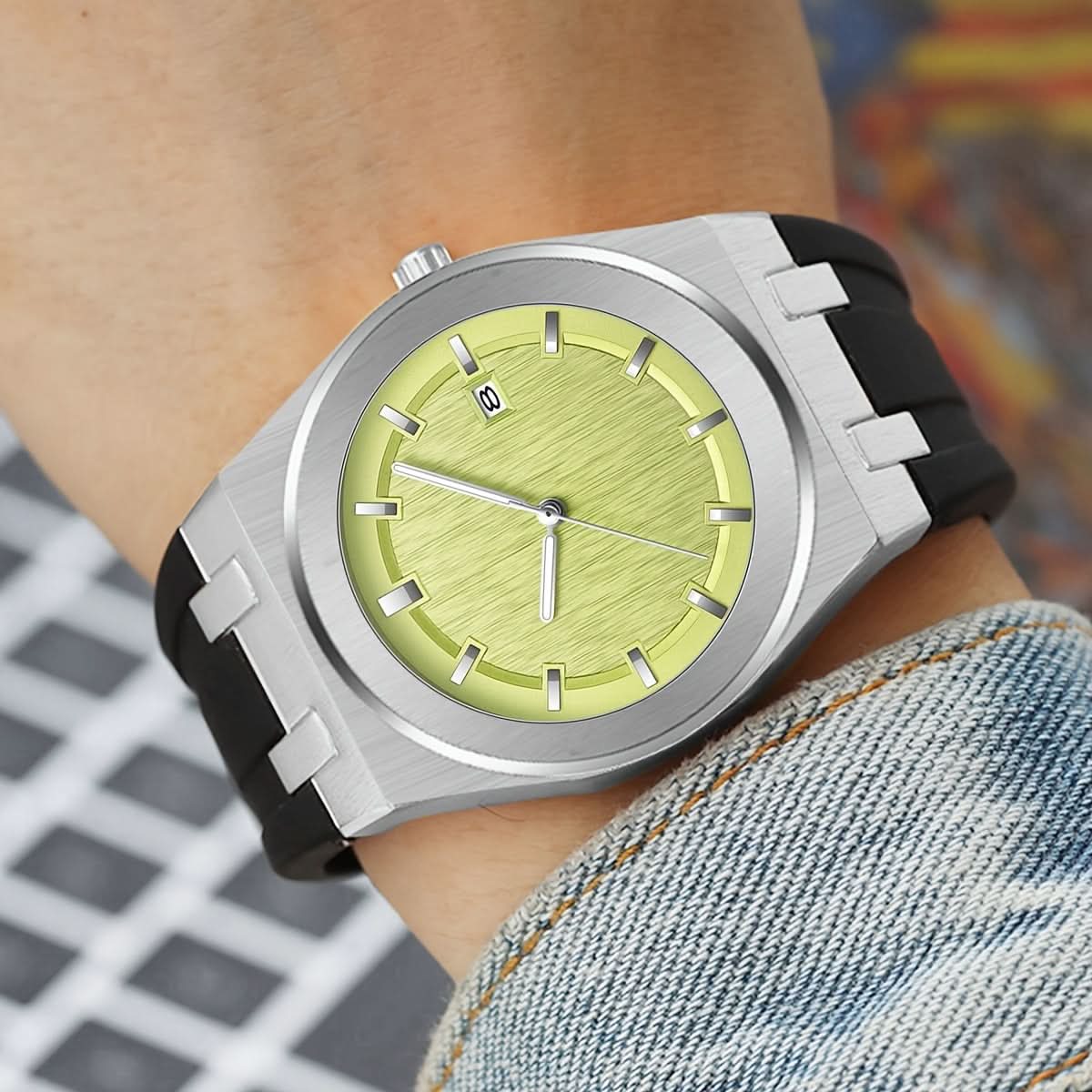 Men’s Business Sport Watch – Silicone Strap, Large Dial, Quartz Analog