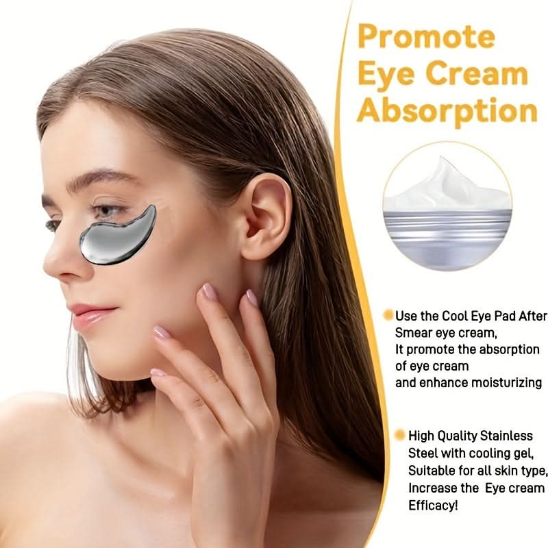 Reusable Stainless Steel Eye Masks – Cooling Gua Sha Tool for Facial Massage
