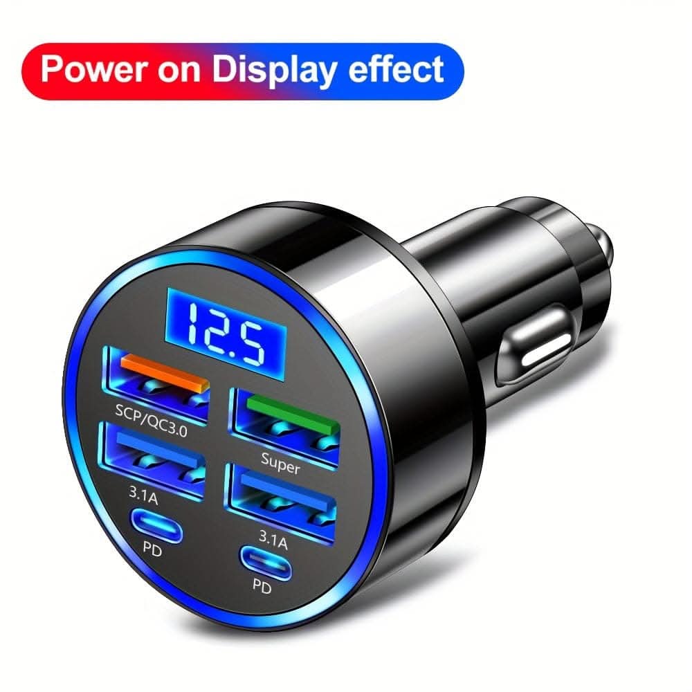 XJDR Multi-Port Car Charger: Fast USB & PD