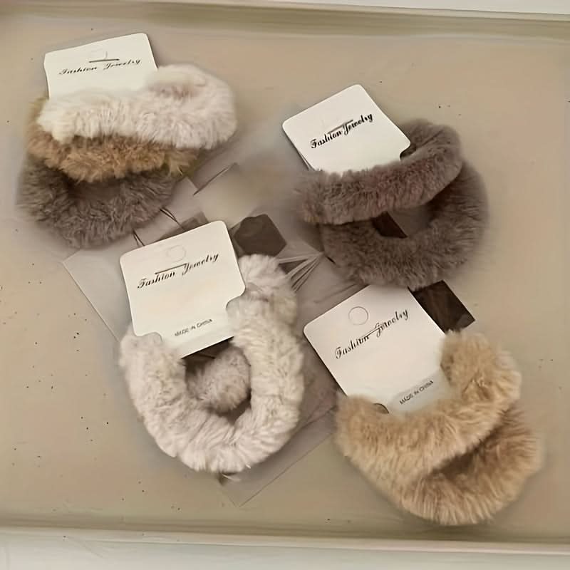 6PCS Plush Hair Ties Set for Women
