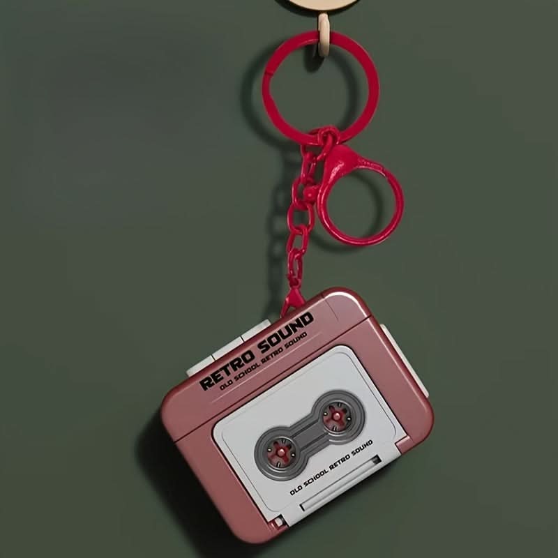 Retro Cassette Player Keychain – PVC Music Gift