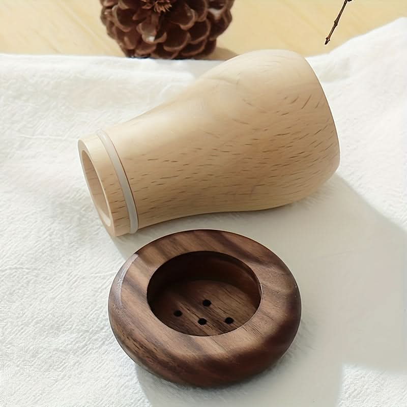 Mushroom-Shaped Walnut Toothpick Holder, Decorative Kitchen Essential