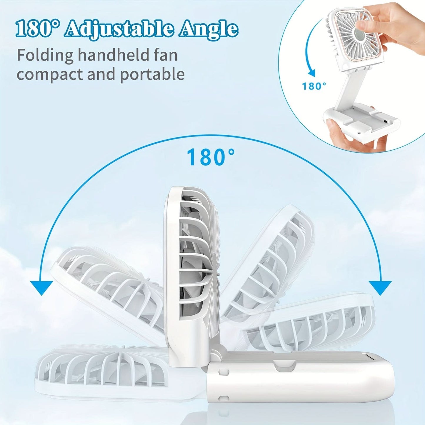 Portable Digital Display Neck Fan – Foldable with 3000mAh Battery