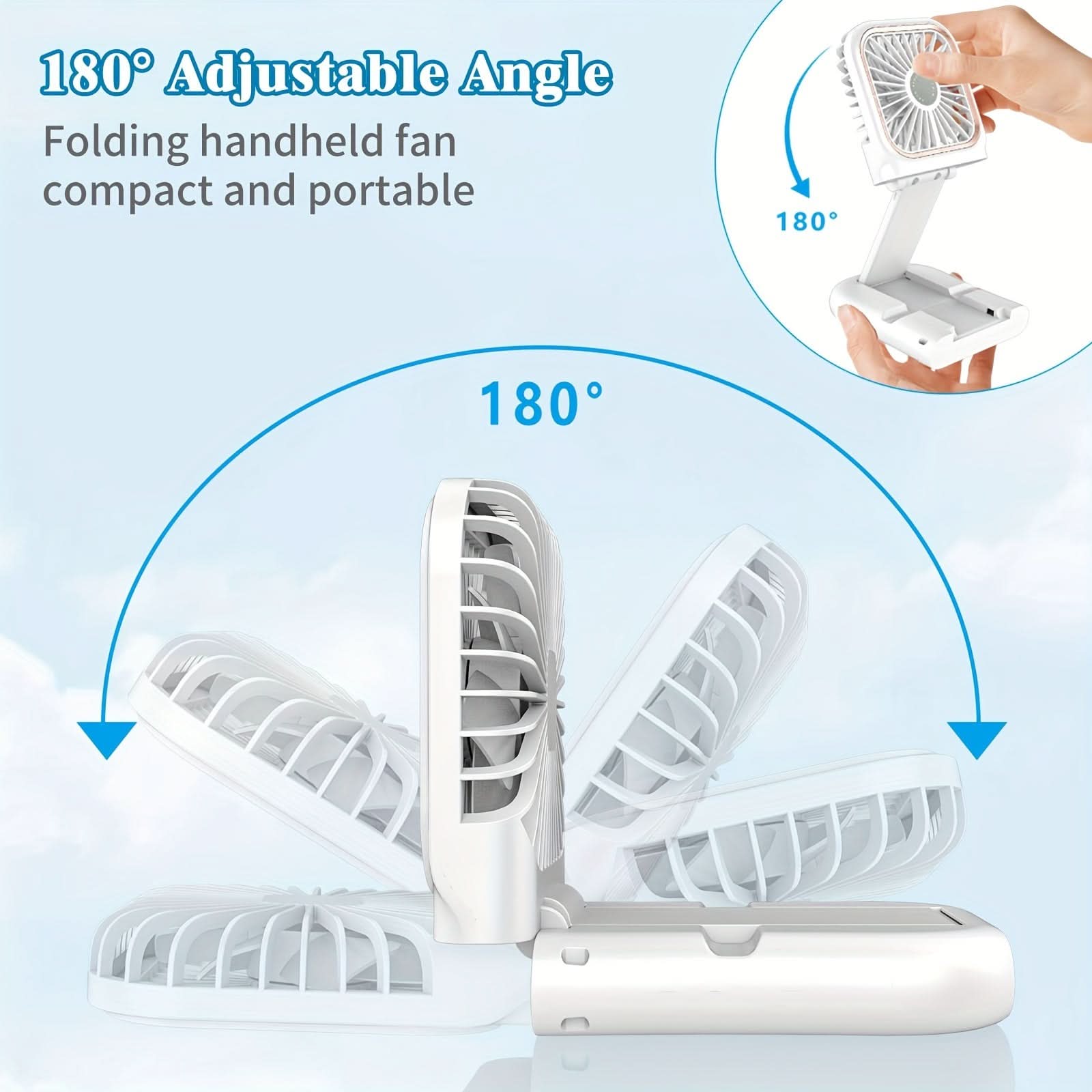 Portable Digital Display Neck Fan – Foldable with 3000mAh Battery