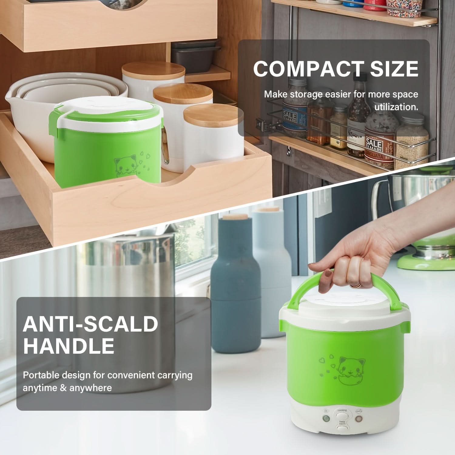 12V Portable Car Rice Cooker – Mini Travel Rice Cooker with Keep Warm Function