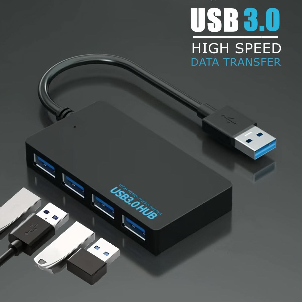 USB 3.0 4-Port High-Speed Charging Hub