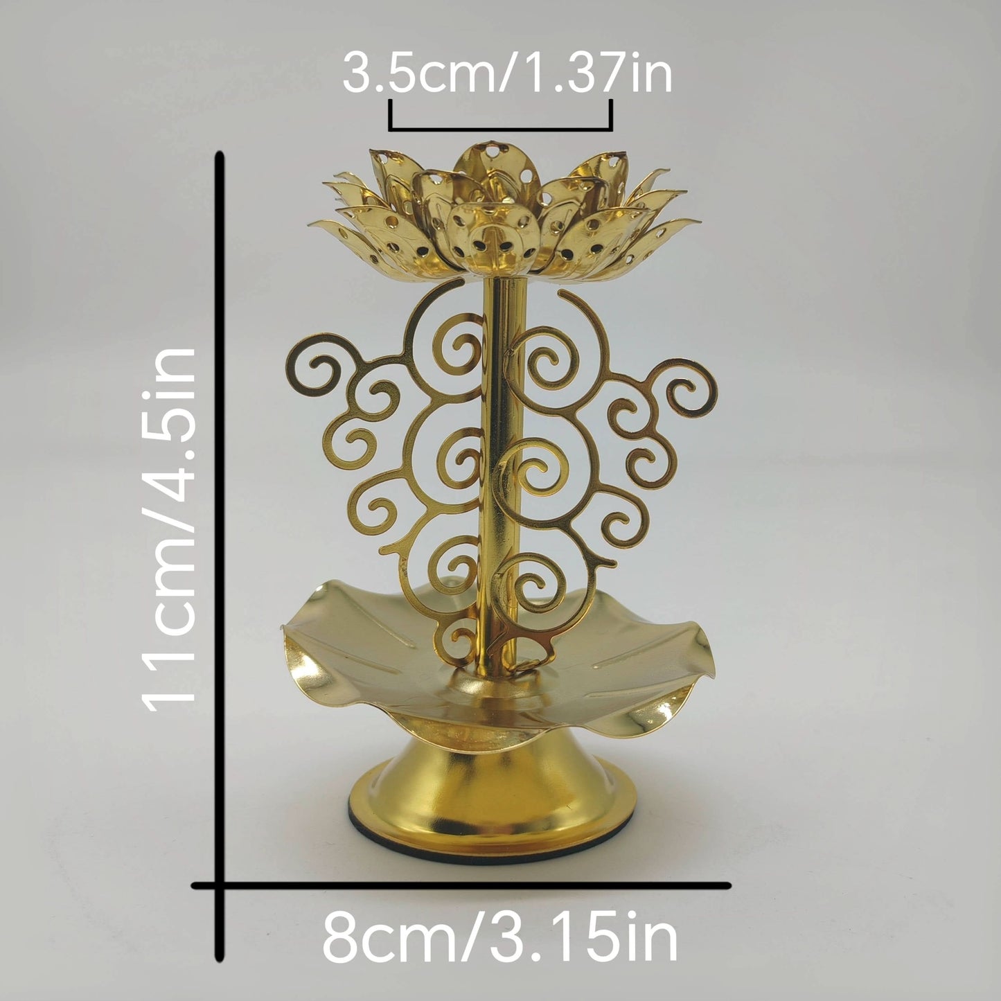 Exquisite Lotus Metal Candlestick Holder for Home & Prayer