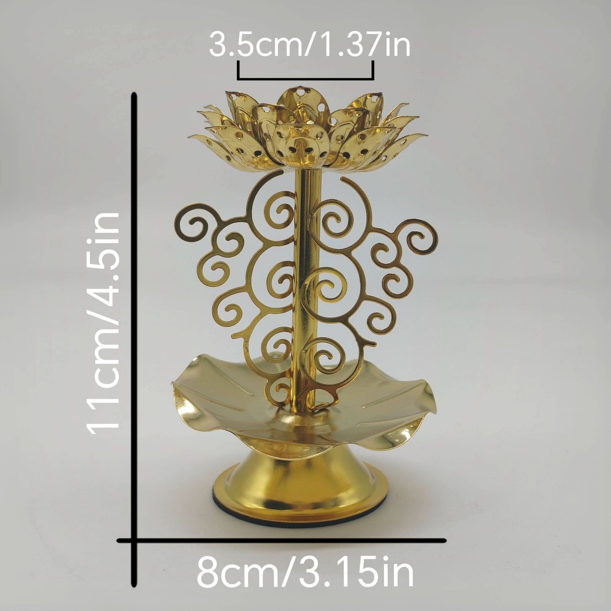 Exquisite Lotus Metal Candlestick Holder for Home & Prayer