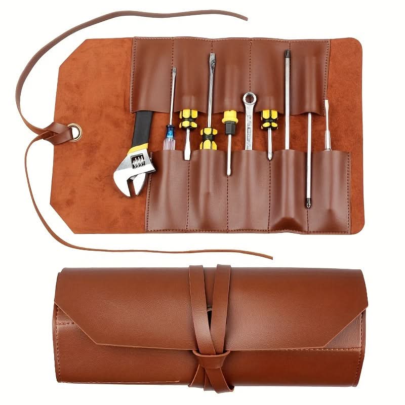 Leather Electrician Tool Pouch Organizer Bag