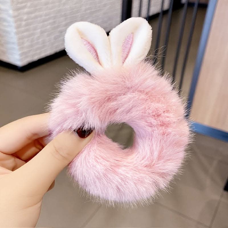 4pcs Cute Plush Rabbit Ears Scrunchie Hair Ties