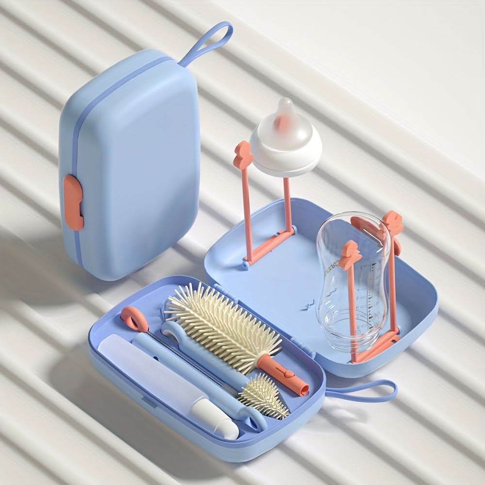 Silicone Bottle & Pacifier Brush Set with Storage Box