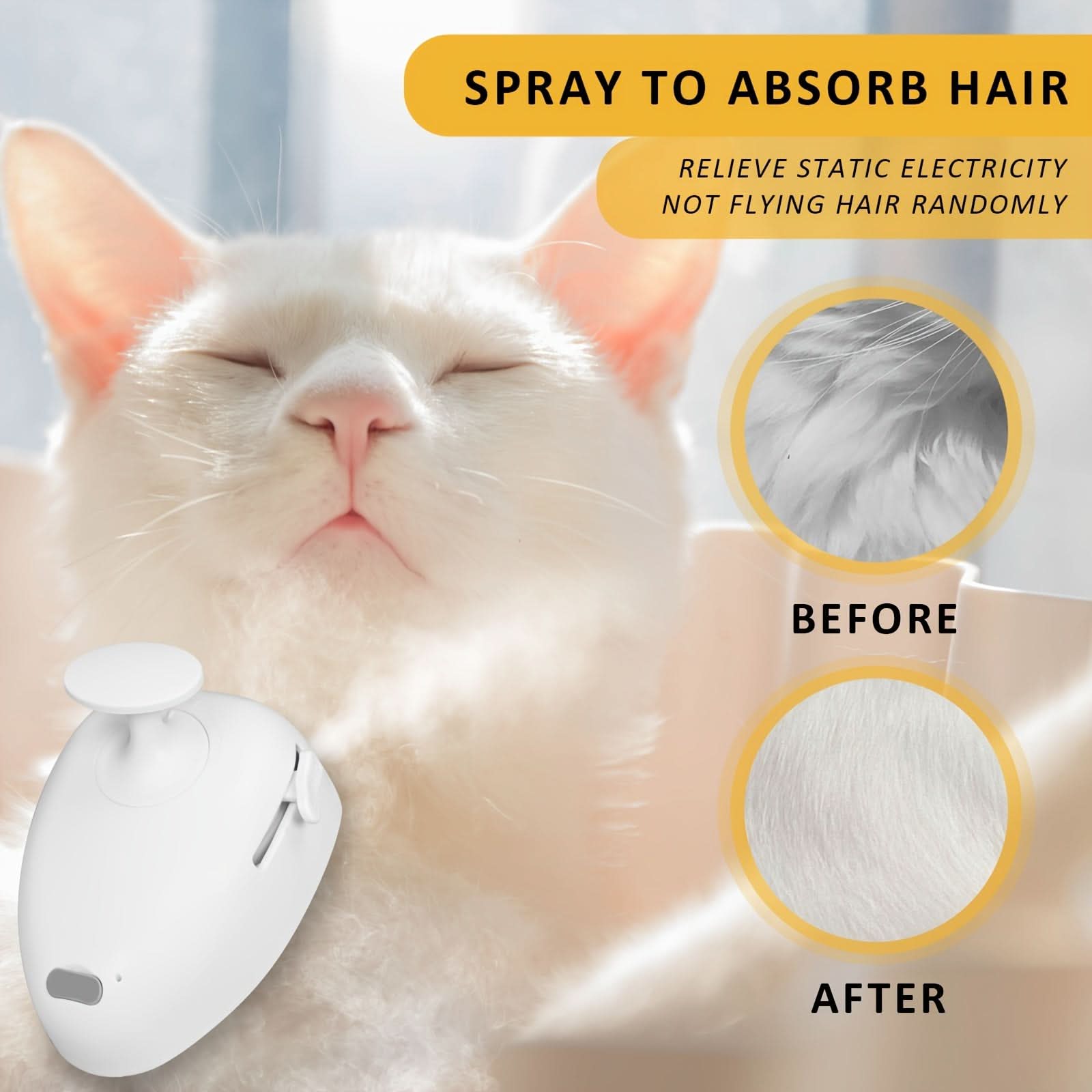 USB Rechargeable Pet Grooming Brush with Spray