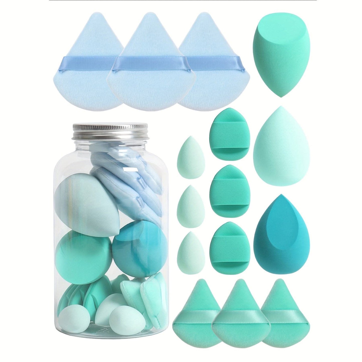 15-Piece Makeup Tool Set in Jar