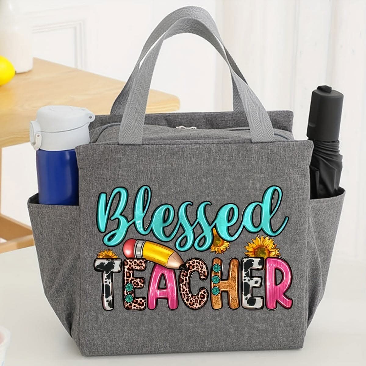 Best Teacher Ever Canvas Lunch Tote – Perfect Teacher Appreciation Gift
