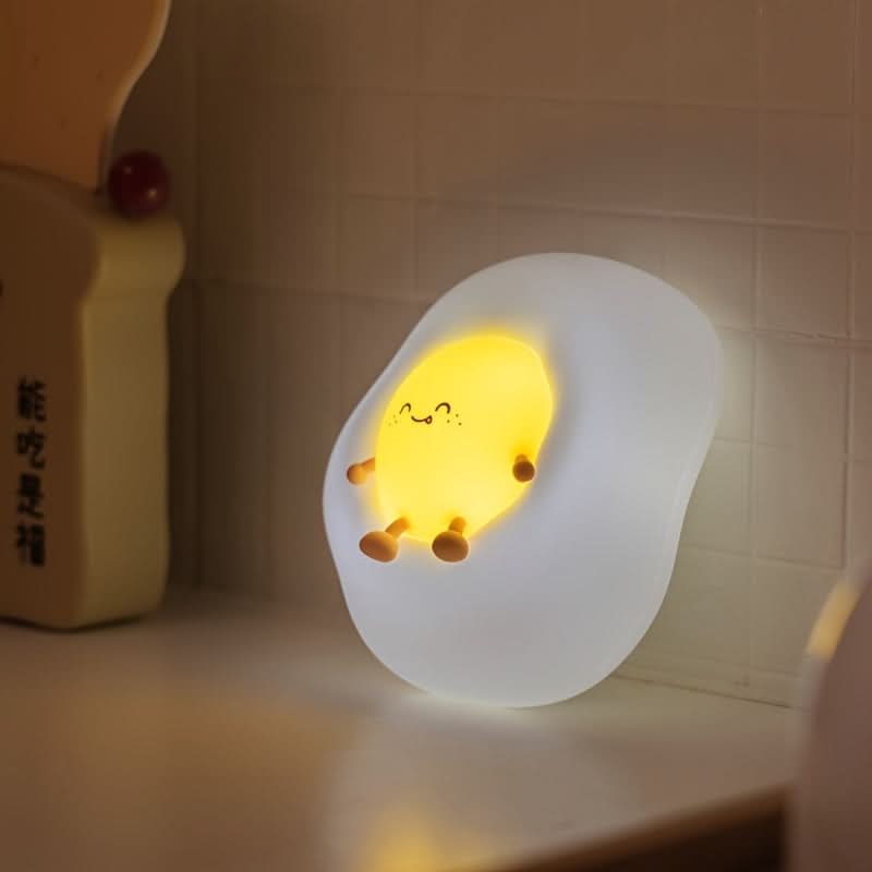 Cute Cartoon Egg Night Light – Dimmable LED Lamp with Timer & USB Charging