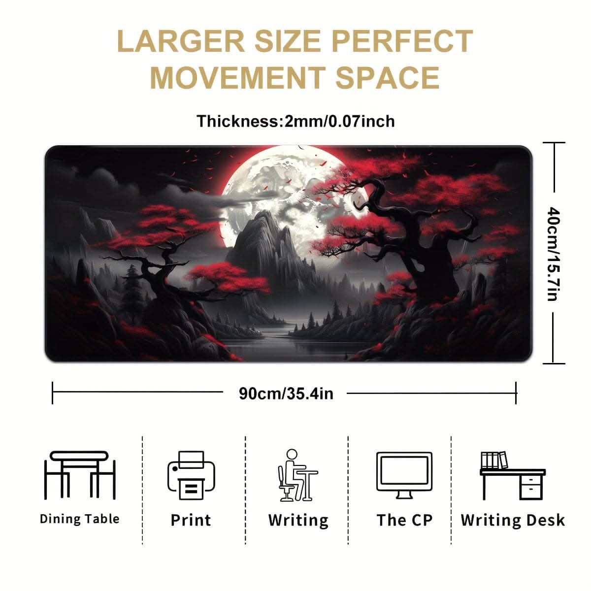 Lunar Eclipse Gaming Desk Mat - Large Mouse Pad