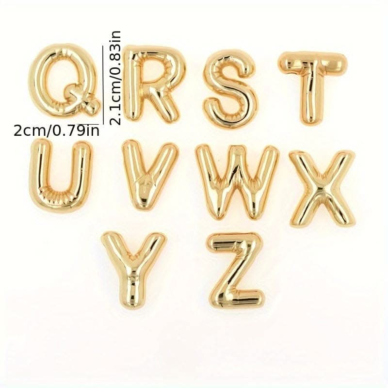 Chunky Golden Alphabet Balloon Pendant Necklace – Stainless Steel