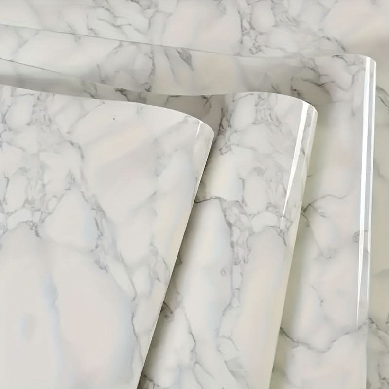 Peel and Stick Dark White Marble Wallpaper Roll