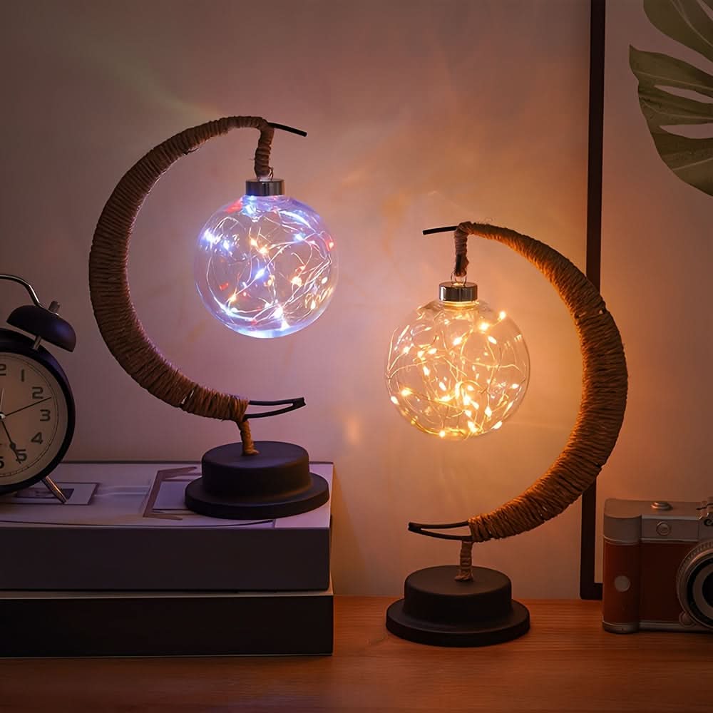 LED Moon Ball Lamp – Decorative Battery-Operated Table Lamp