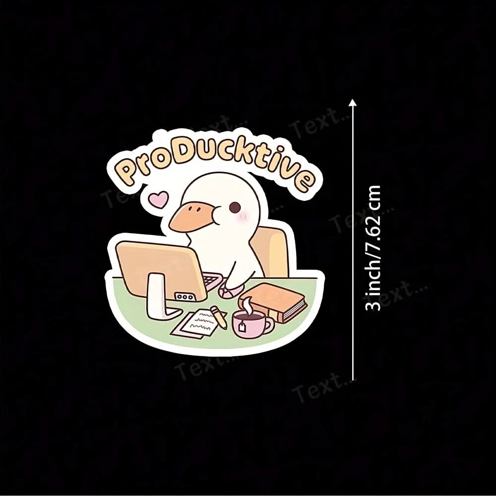 Funny Duck Sticker – Glossy Animal Print Decal for Laptop, Water Bottle & Workspace