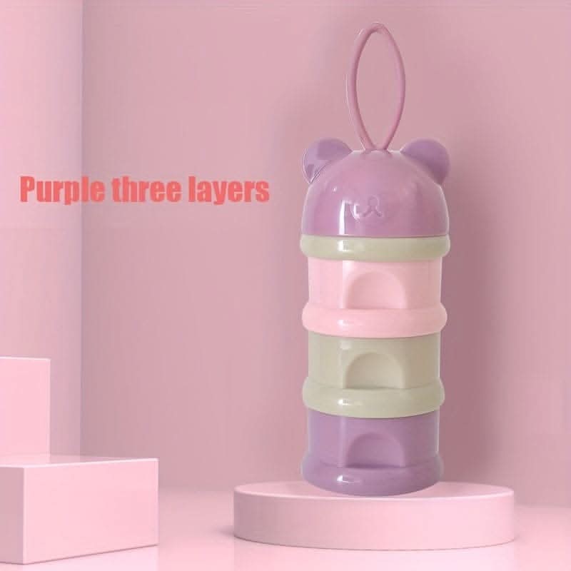 Formula Three-layer Four-layer Cartoon Bear Style Portable Box, Snack Food Container