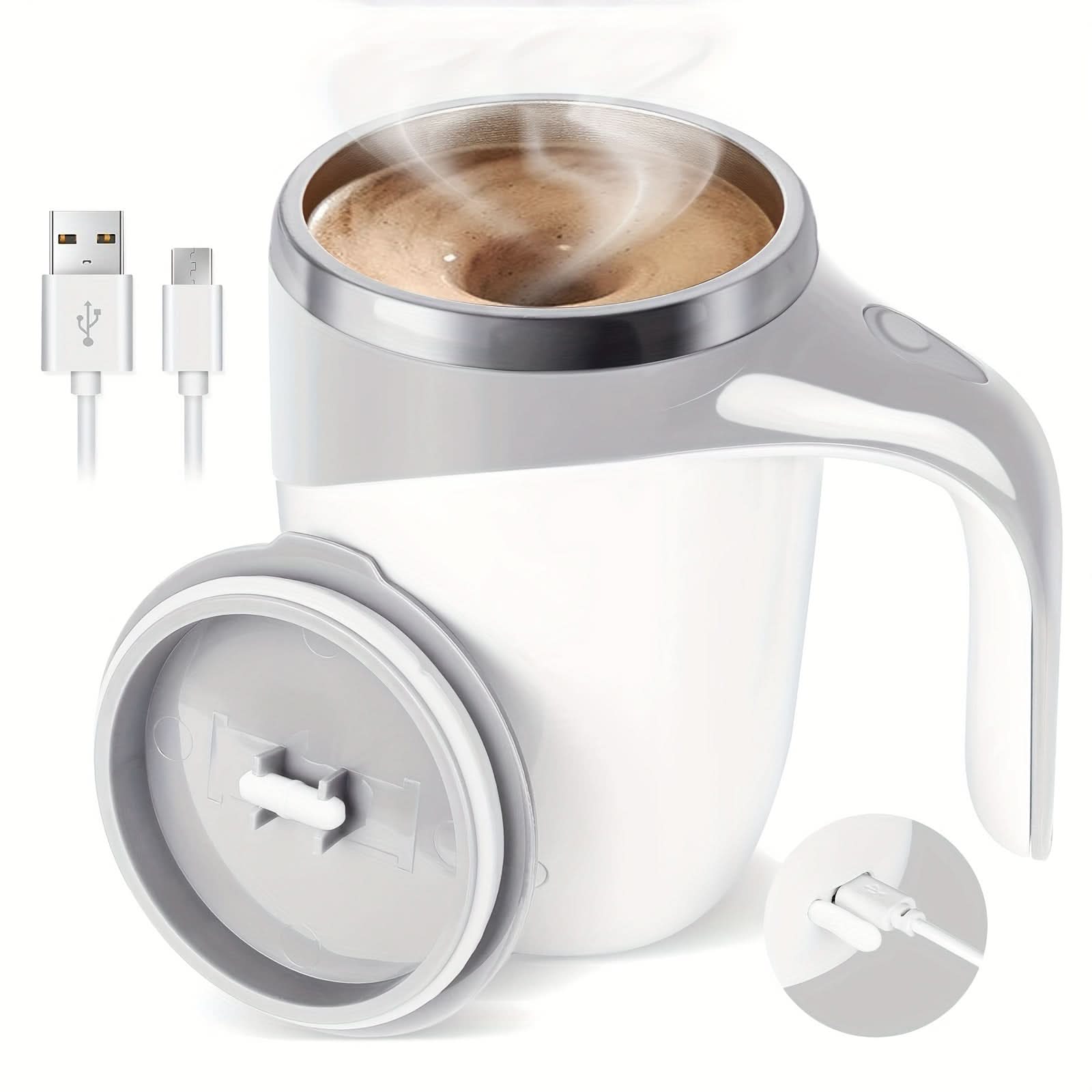 Rechargeable Electric Self-Stirring Mug - Portable Magnetic Stirring Coffee Mug