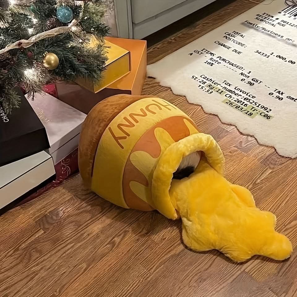 Cozy Honey Jar Shaped Cat Bed