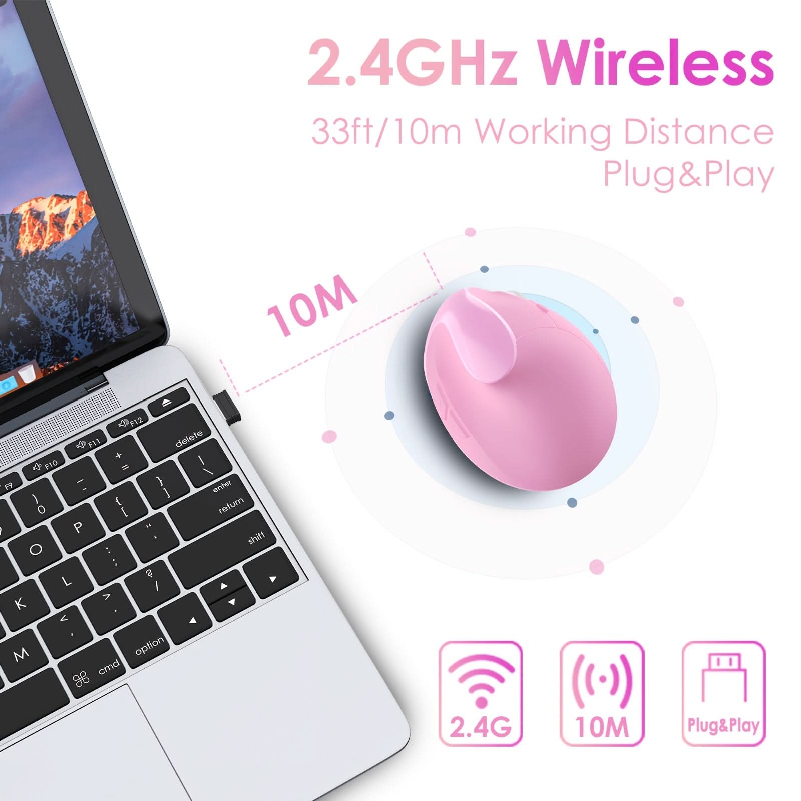 Rechargeable Vertical Wireless Mouse – Right-Handed