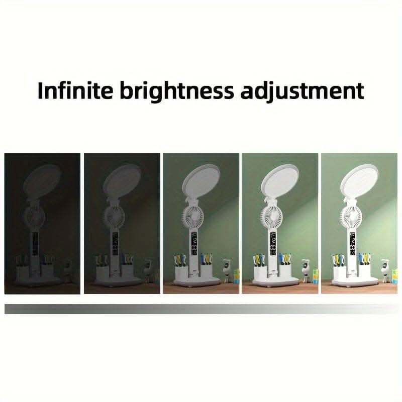 Adjustable LED Desk Lamp with Fan & Touch Control