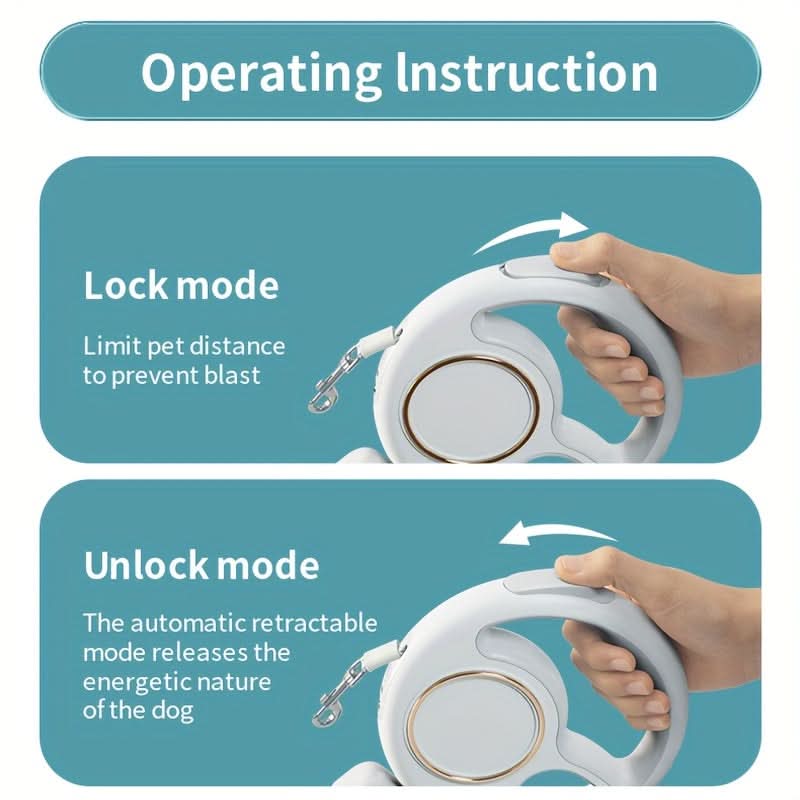 10ft Retractable Dog Leash with LED Light
