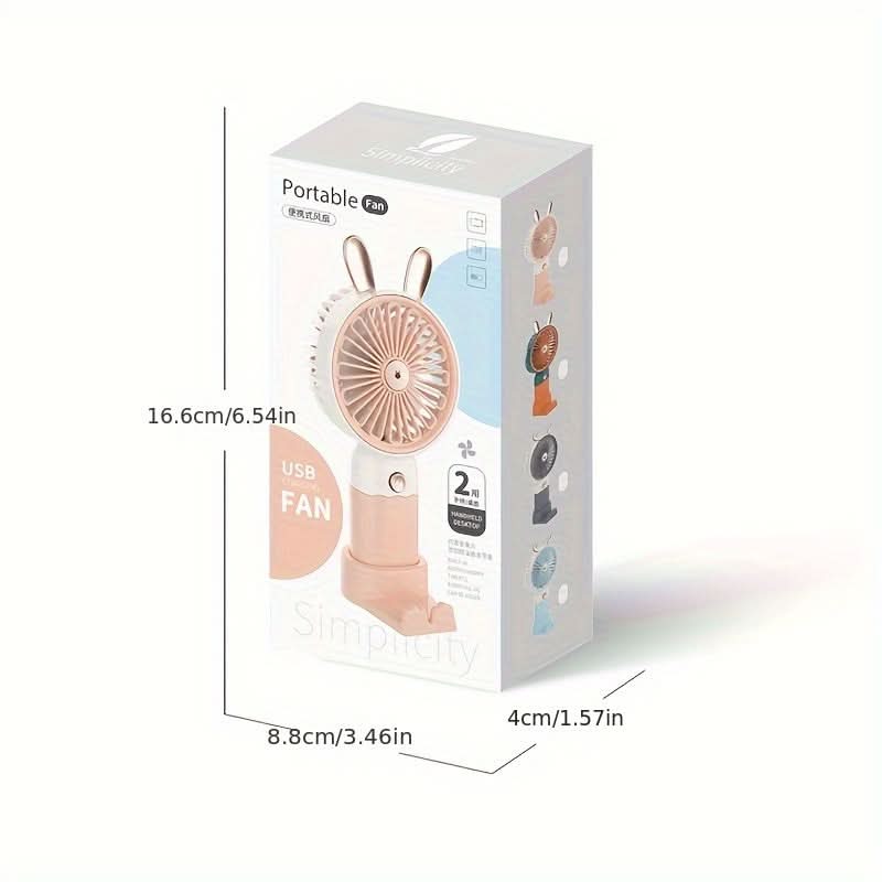 Cute Portable Handheld Mini Fan – Battery-Operated
