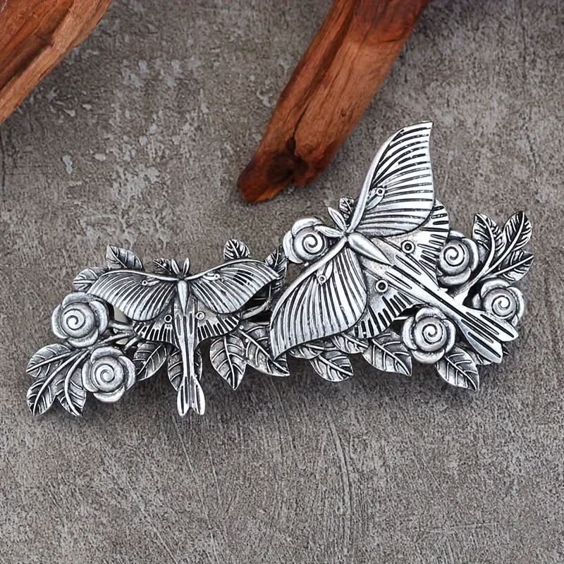 Vintage Floral Metal Hair Barrette for Women