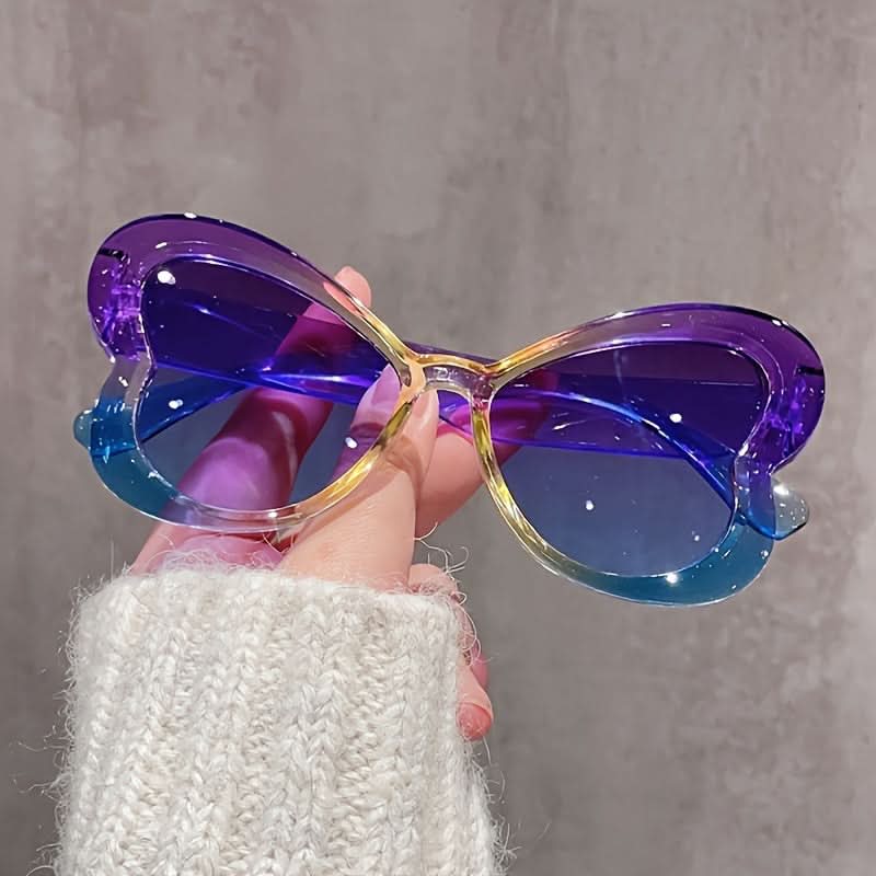 4pcs Butterfly Frame Gradient Sunglasses for Men & Women - Square, Colorful, Fashionable
