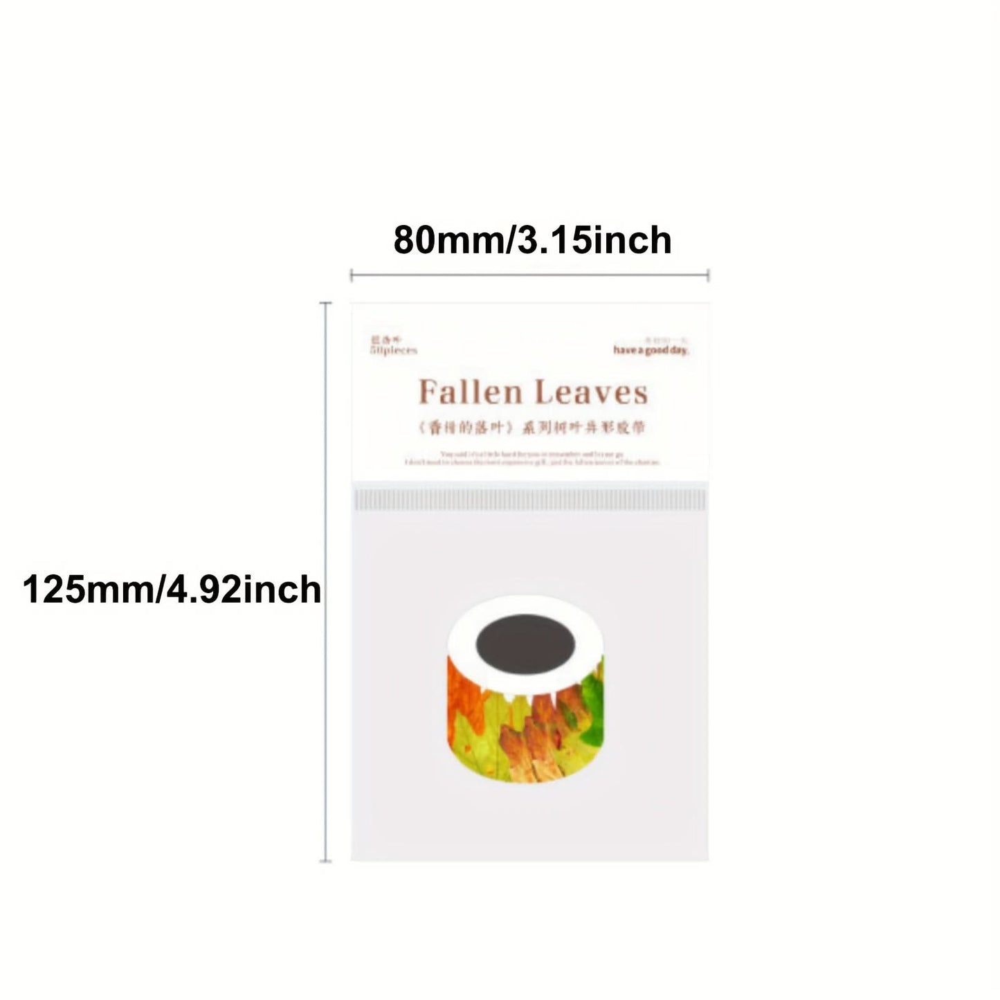 50pcs Vibrant Fallen Leaves Washi Tape Roll