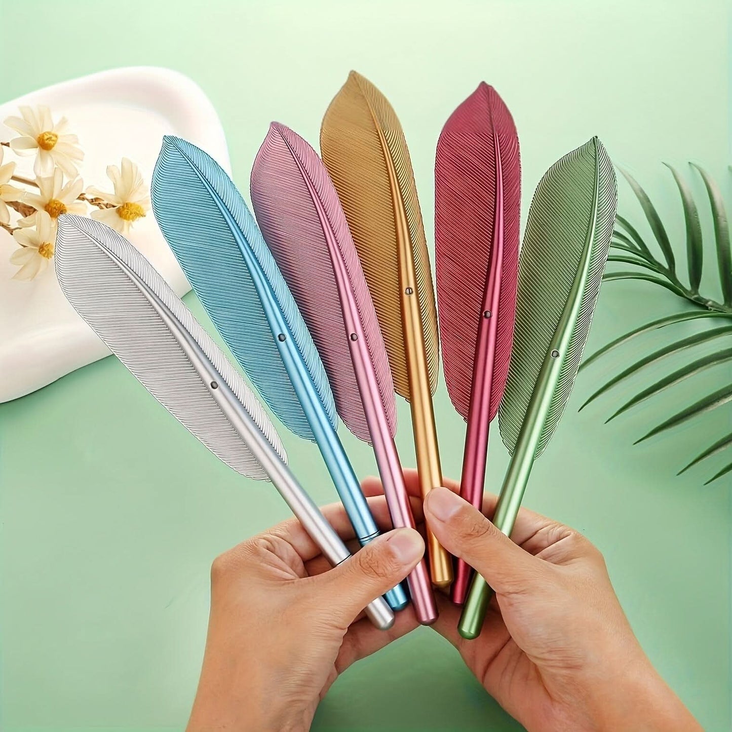 6-Pack Imitation Feather Gel Pens – Creative Writing Pens