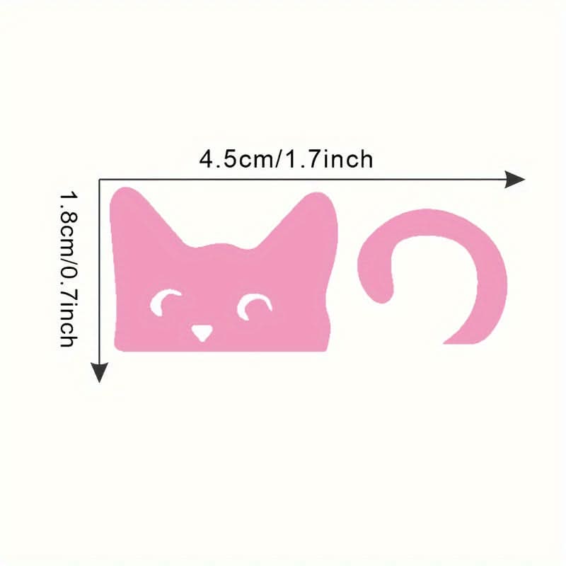 Peeking Cat Car Stickers – Cute Pink for Rearview Mirrors & Windows