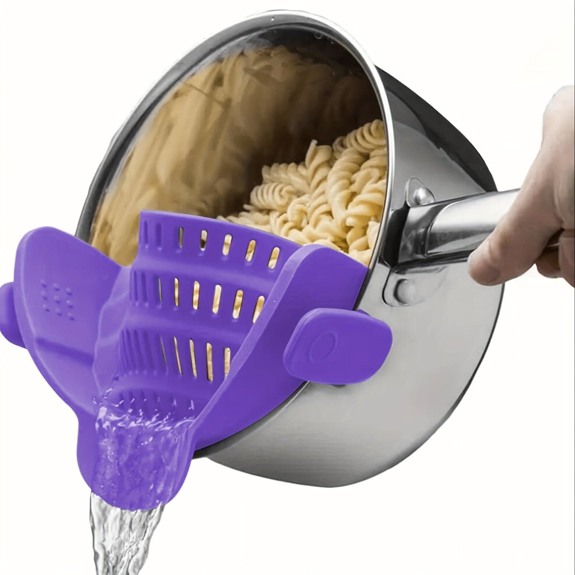 Adjustable Silicone Pot Strainer – Clip-On Kitchen Tool for Pots, Pans, and Bowls