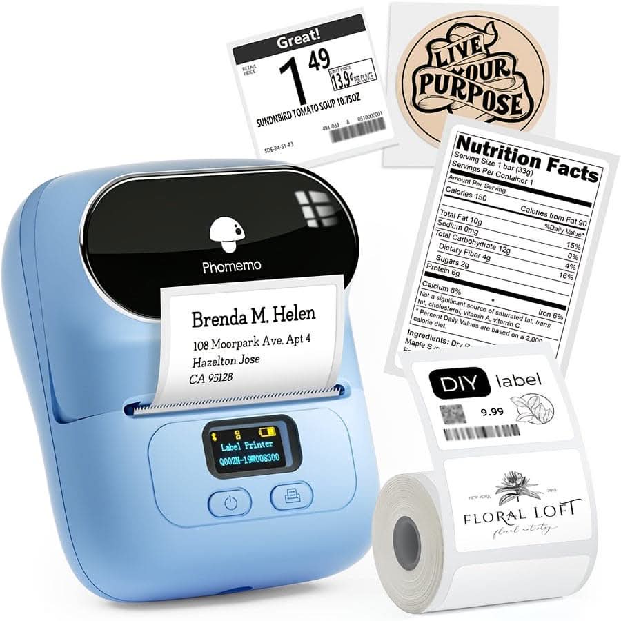 Compact Wireless Thermal Label Printer for Mobile
