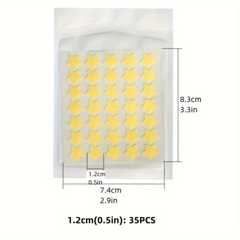 Single Pack of 40 Colorful Star & Heart Acne Patches - Skin-Safe Hydrocolloid Pimple Stickers
